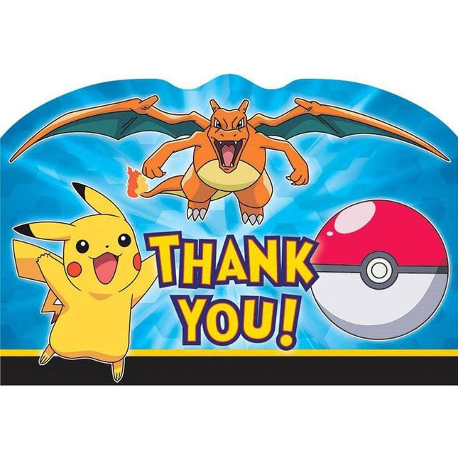 Pokémon - Thank You Note Postcards - SKU:481844 - UPC:013051495879 - Party Expo