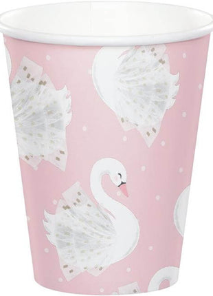 Pretty Stylish Swan - 9oz Paper Cups (8ct) - SKU:343969 - UPC:039938681302 - Party Expo