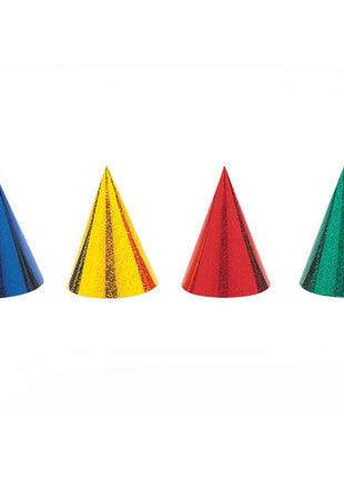 Prismatic Party Hats (8ct) - SKU:9302 - UPC:011179093021 - Party Expo