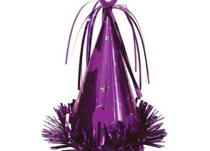 Purple Party Hat Balloon Weight - SKU: - UPC:026635100427 - Party Expo