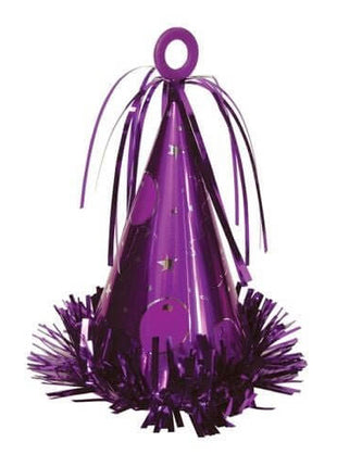 Purple Party Hat Balloon Weight - SKU: - UPC:026635100427 - Party Expo