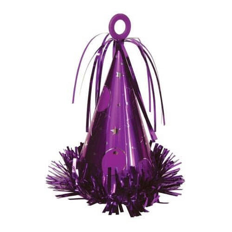 Purple Party Hat Balloon Weight - SKU: - UPC:026635100427 - Party Expo
