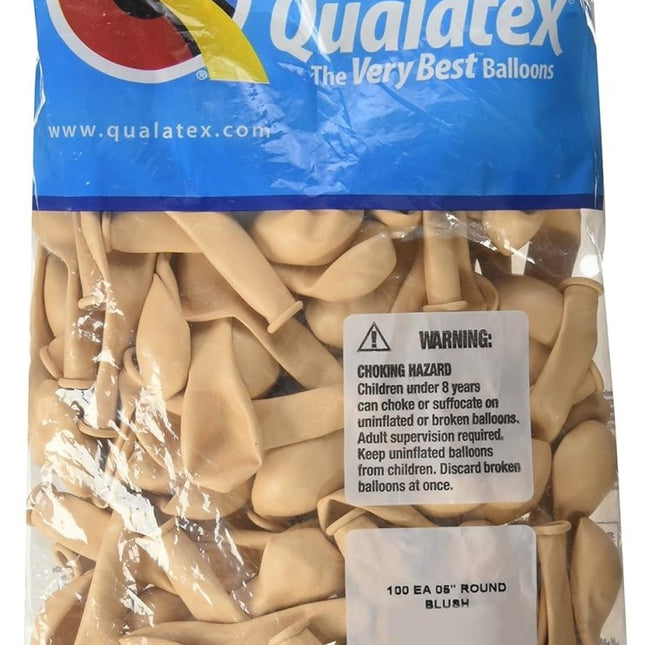 Qualatex - 5" Blush Latex Balloons (100 count) - SKU:10840 - UPC:071444993197 - Party Expo