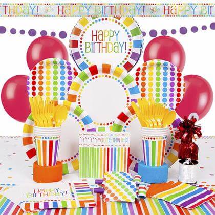 Rainbow Birthday Beverage Napkins (16ct) - SKU:47111 - UPC:011179471119 - Party Expo