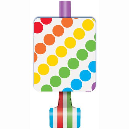 Rainbow Birthday Party Blowouts - SKU:47122 - UPC:011179471225 - Party Expo