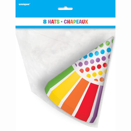 Rainbow Birthday Party Hats - SKU:47121 - UPC:011179471218 - Party Expo