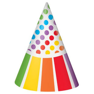 Rainbow Birthday Party Hats - SKU:47121 - UPC:011179471218 - Party Expo