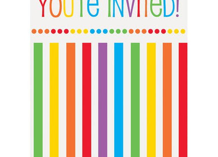 Rainbow Birthday Party Invitations - SKU:47124 - UPC:011179471249 - Party Expo