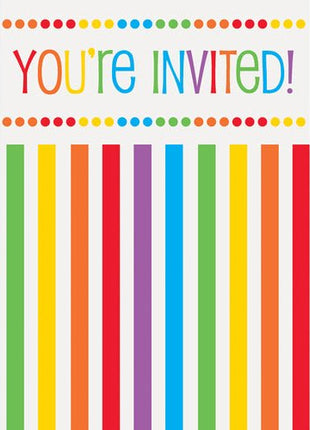 Rainbow Birthday Party Invitations - SKU:47124 - UPC:011179471249 - Party Expo