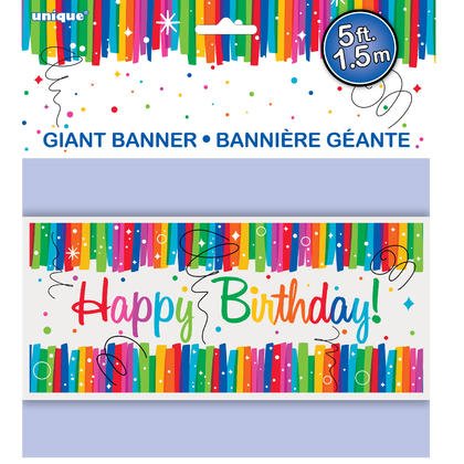 Rainbow Happy Birthday Banner - SKU:49567 - UPC:011179495672 - Party Expo