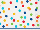 Rainbow Polka Dot Beverage Napkins (16ct) - SKU:58251 - UPC:011179582518 - Party Expo