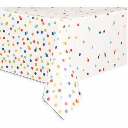 Rainbow Polka Dot Tablecover - SKU:58253 - UPC:011179582532 - Party Expo