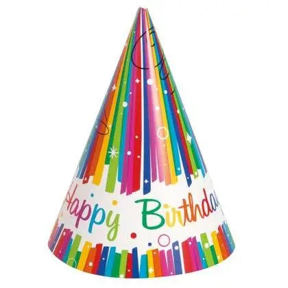 Rainbow Striped Birthday Party Hats - Party Expo