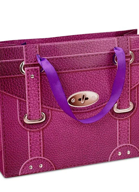 Raspberry Faux Leather Hand Bag - SKU: - UPC:220769916286 - Party Expo