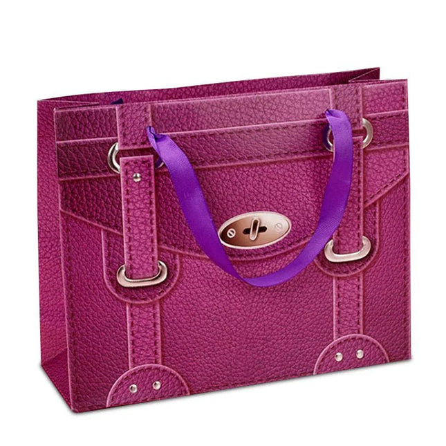 Raspberry Faux Leather Hand Bag - SKU: - UPC:220769916286 - Party Expo