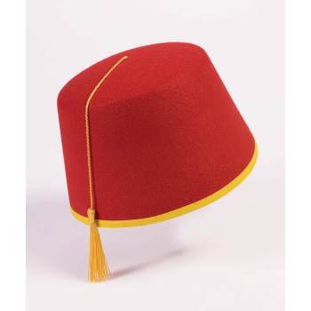 Red Adult Fez Hat - SKU:57862 - UPC:721773578625 - Party Expo