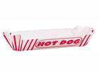 Red Striped Paper Hot Dog Trays (8ct) - SKU:90688 - UPC:011179906888 - Party Expo