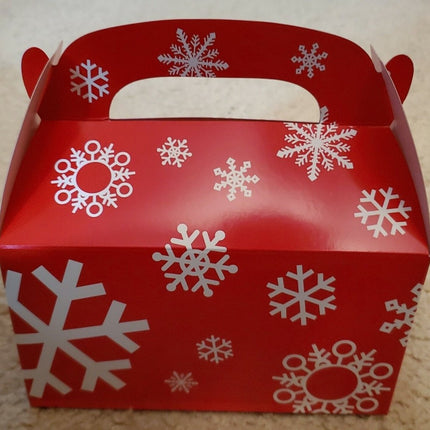 Red & White Snowflake Treat Boxes - SKU:3L-13616030 - UPC:886102665749 - Party Expo