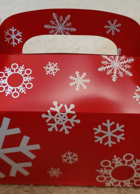 Red & White Snowflake Treat Boxes - SKU:3L-13616030 - UPC:886102665749 - Party Expo