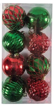 Reflective Glitter Gem Christmas Ornament Set - SKU:BOV269 - UPC: - Party Expo