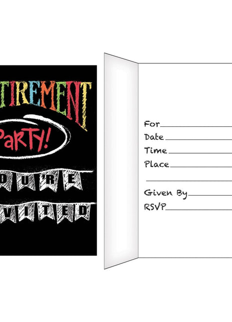 Retirement Chalk - Invitations - SKU:895977 - UPC:039938222574 - Party Expo