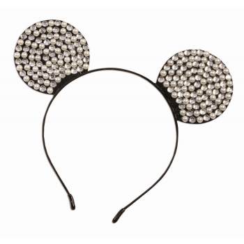 Rhinestone & Pearl Mouse Ears Headband - SKU:80489 - UPC:721773804892 - Party Expo