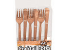 Rose Gold Cocktail Forks - SKU:81887 - UPC:721773818875 - Party Expo
