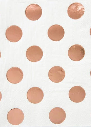 Rose Gold Dot Beverage Napkins (16ct) - SKU:53271 - UPC:011179532711 - Party Expo