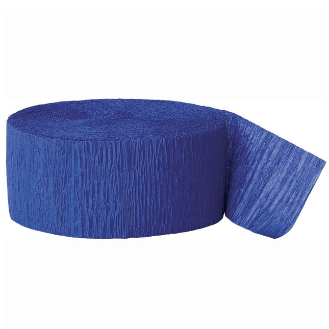 Royal Blue Crepe Streamer (1ct) - SKU:6345 - UPC:011179063451 - Party Expo