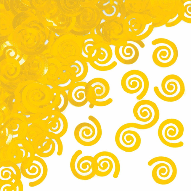 School Bus Yellow Swirl Confetti (1ct) - SKU:325058 - UPC:039938423261 - Party Expo