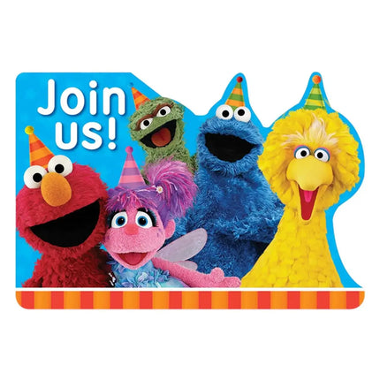 Sesame Street - Birthday Party Invitations - SKU:491672 - UPC:013051682385 - Party Expo