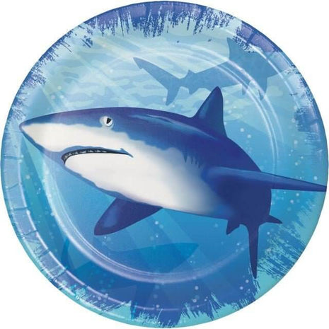 Shark Splash - 7" Lunch Plates (8ct) - SKU:415887- - UPC:073525989525 - Party Expo