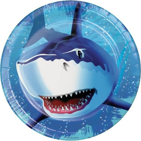 Shark Splash - 9" Dinner Plates (8ct) - SKU:425887- - UPC:073525989532 - Party Expo