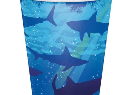 Shark Splash - 9oz Paper Cups (8ct) - SKU:375887- - UPC:073525989549 - Party Expo