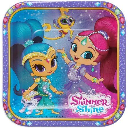 Shimmer and Shine - 7" Square Dessert Plates (8ct) - SKU:541653 - UPC:013051659950 - Party Expo