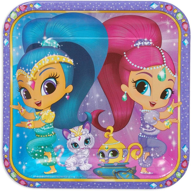 Shimmer and Shine - 9" Square Plates (8ct) - SKU:551653 - UPC:013051659967 - Party Expo