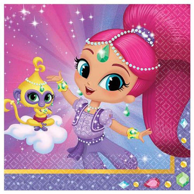 Shimmer and Shine Shimmer Beverage Napkins (16ct) - SKU:501653 - UPC:013051659936 - Party Expo