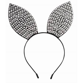 Shiny Rhinestone Bunny Ears Headband - SKU:80488 - UPC:721773804885 - Party Expo