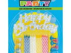 Silver Cake Topper with 12 Birthday Candles - SKU:49001 - UPC:011179490011 - Party Expo