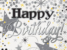 Silver Glittering Birthday Beverage Napkins (16ct) - SKU:58271 - UPC:011179582716 - Party Expo
