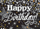 Silver Glittering Birthday Party Lunch Napkins (16ct) - SKU:58272 - UPC:011179582723 - Party Expo