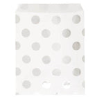 Silver Polka Dot Paper Cookie Bags - SKU:62880 - UPC:011179628803 - Party Expo