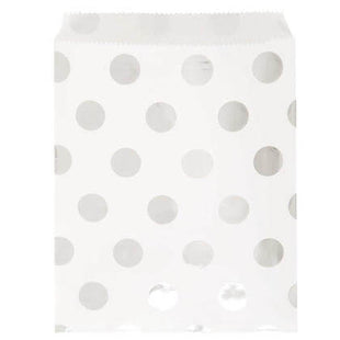 Silver Polka Dot Paper Cookie Bags - SKU:62880 - UPC:011179628803 - Party Expo