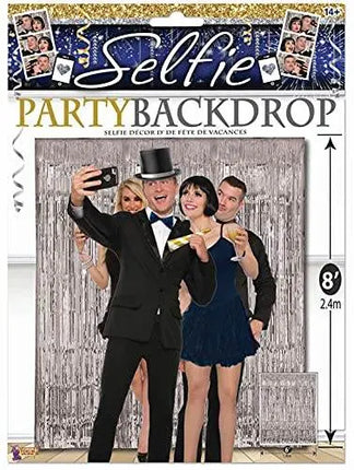 Silver Tinsel Fringe Backdrop - Party Expo