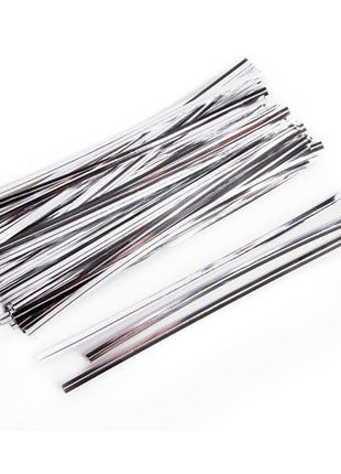 Silver Twist Ties - SKU:1638-33 - UPC:652695135460 - Party Expo