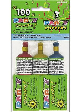 Snaps & Poppers Set (5pcs) - SKU:90289 - UPC:011179902897 - Party Expo