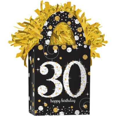 Sparkling Iridescent 30th Birthday Balloon Weight - SKU:110467 - UPC:013051794507 - Party Expo