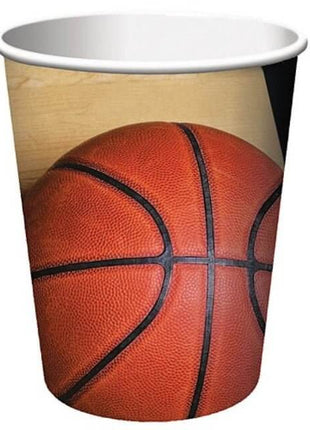 Sports Fanatic Basketball - 9oz Hot & Cold Cups - SKU:377964 - UPC:039938123901 - Party Expo