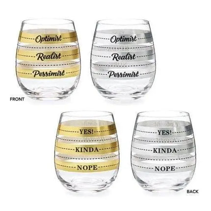 Stemless Gold & Silver Wine Glass (1ct) - Party Expo