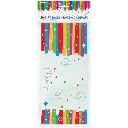 Striped Birthday Party Bags - SKU:49573 - UPC:011179495733 - Party Expo